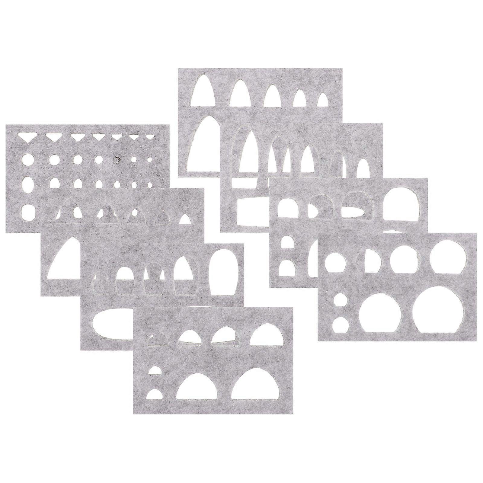 Diy Felt Animal Kit Needle Felting Starter Felt Eyes Template Wool Poking Kit For Felting Projects Grey 4.7×3.1×0.2in 8Pcs