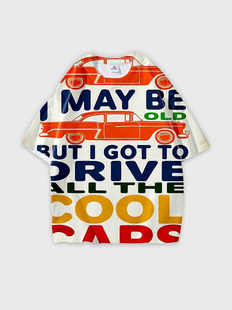 T-shirt round neck Pattern loose short sleeve N211