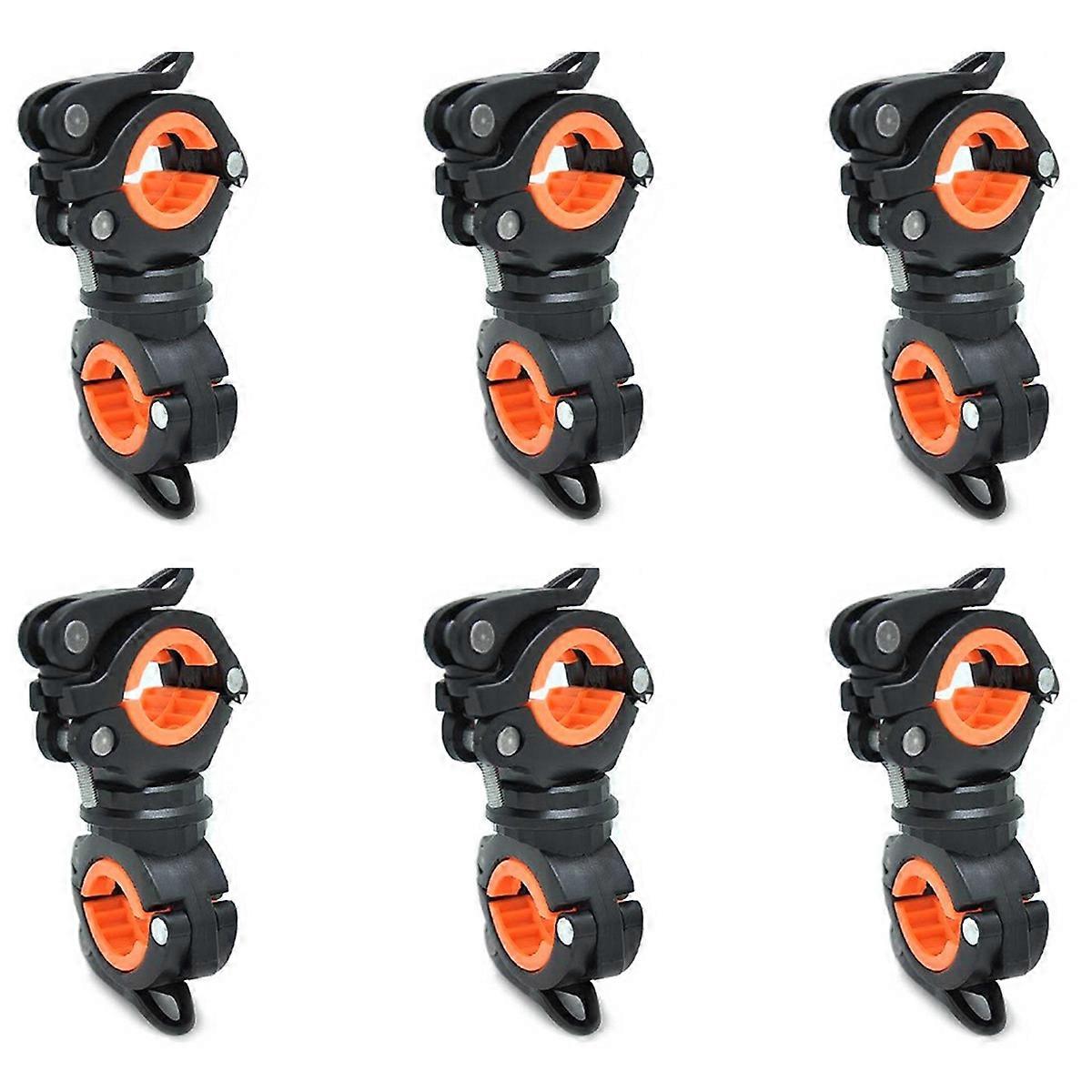 6X 360 Degree Rotating Cycling Bike Light Double Holder LED Front Flashlight Lamp Pump Handlebar Hol
