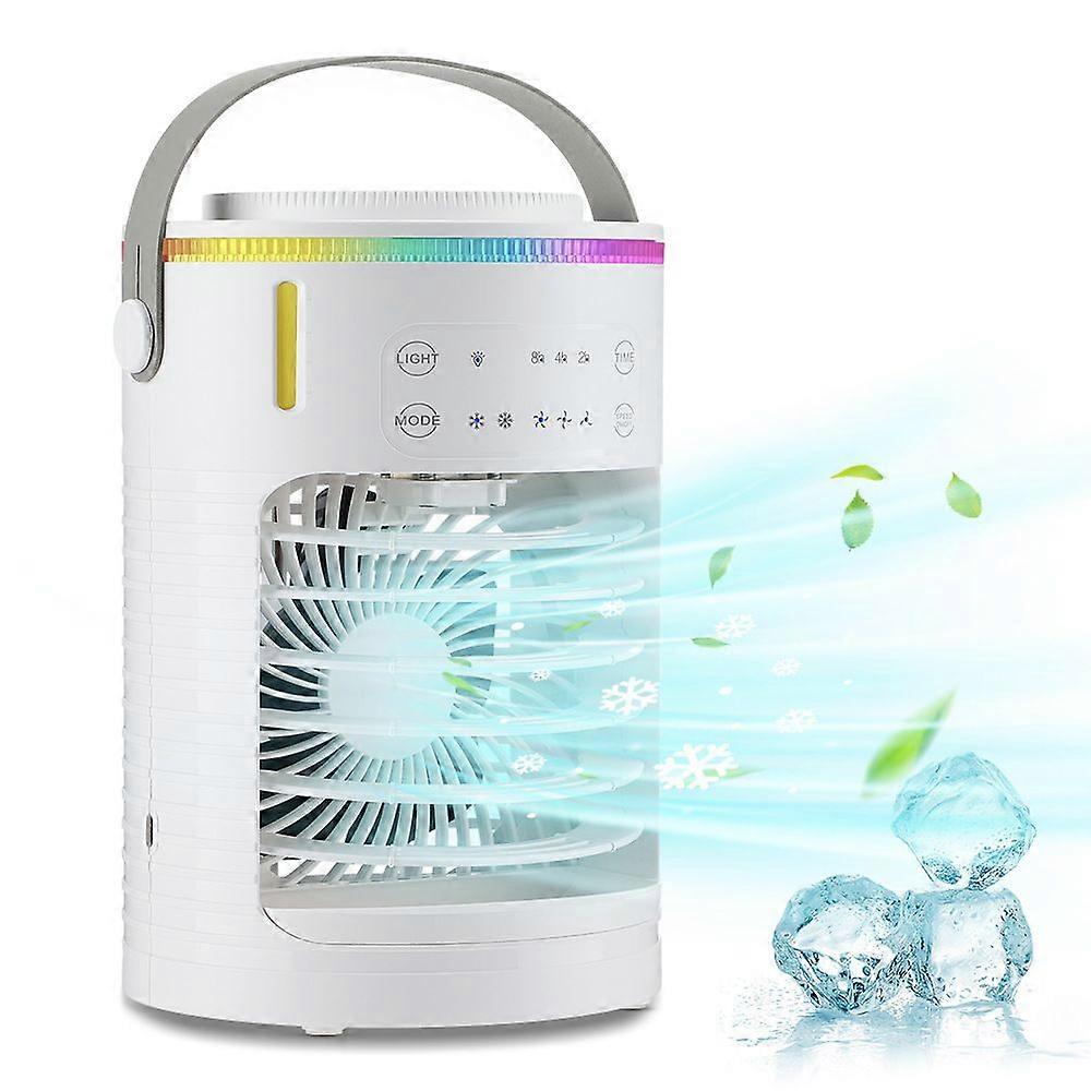 Portable Desktop Spray Cooling Fan 3 Speeds 2 Mist Modes 600ml Water Tank Colorful Ambient Light