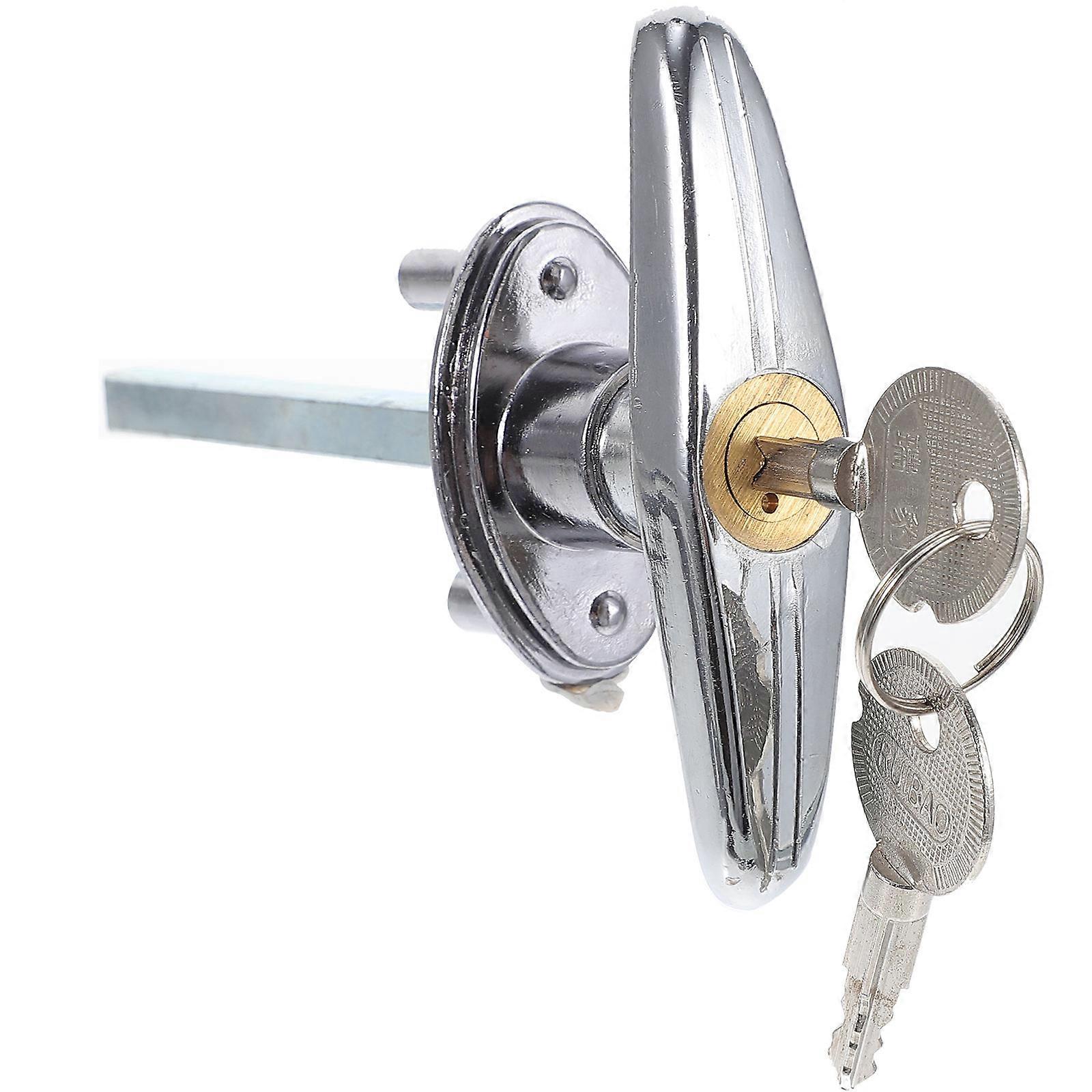 Serrure de porte de garage de remplacement Poignée en T Déconnexion d’urgence Ouverture manuelle Argent 14.00X10.00X4.00CM 1 Set
