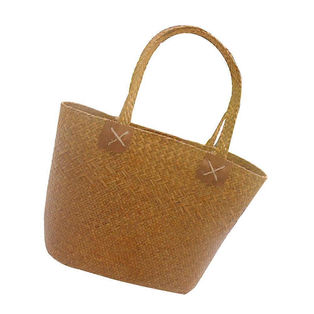 Lightweight Handwoven Sea Grass Basket Bag for Natural Flower Display, Picnic Tote, and Decorative Storage – Elegant Summer Style for Home and