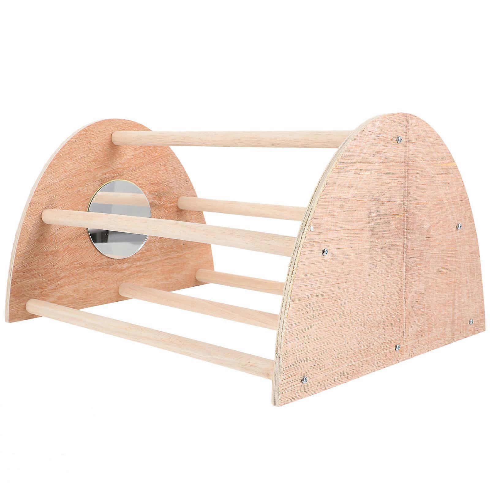 Wood Birds Stand Branch Chicken Wood Mirror Stand Chick Perch Farm Use Training 1Set