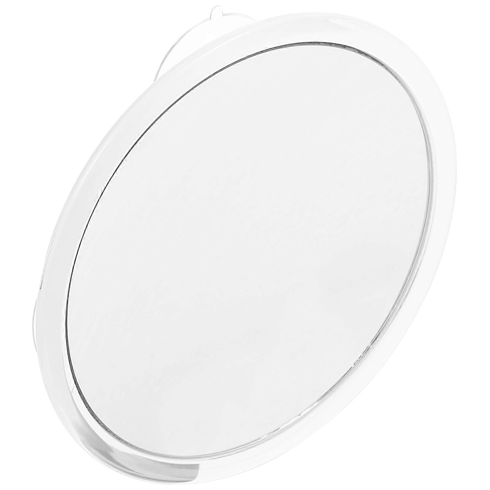 White Acrylic Handheld Mirror with Suction Cup for Bathroom Use Perfect for Makeup and Travel 10x