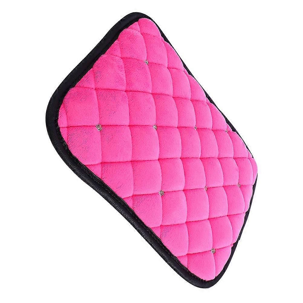 Rhinestones Car Armrest Covers Luxurious Rhinestone Embellishments Comfortable Support Rectangular Shape 1Pcs