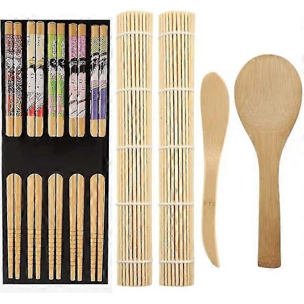 Sushi Kit,acsergery 9-piece bamboo sushi making kit