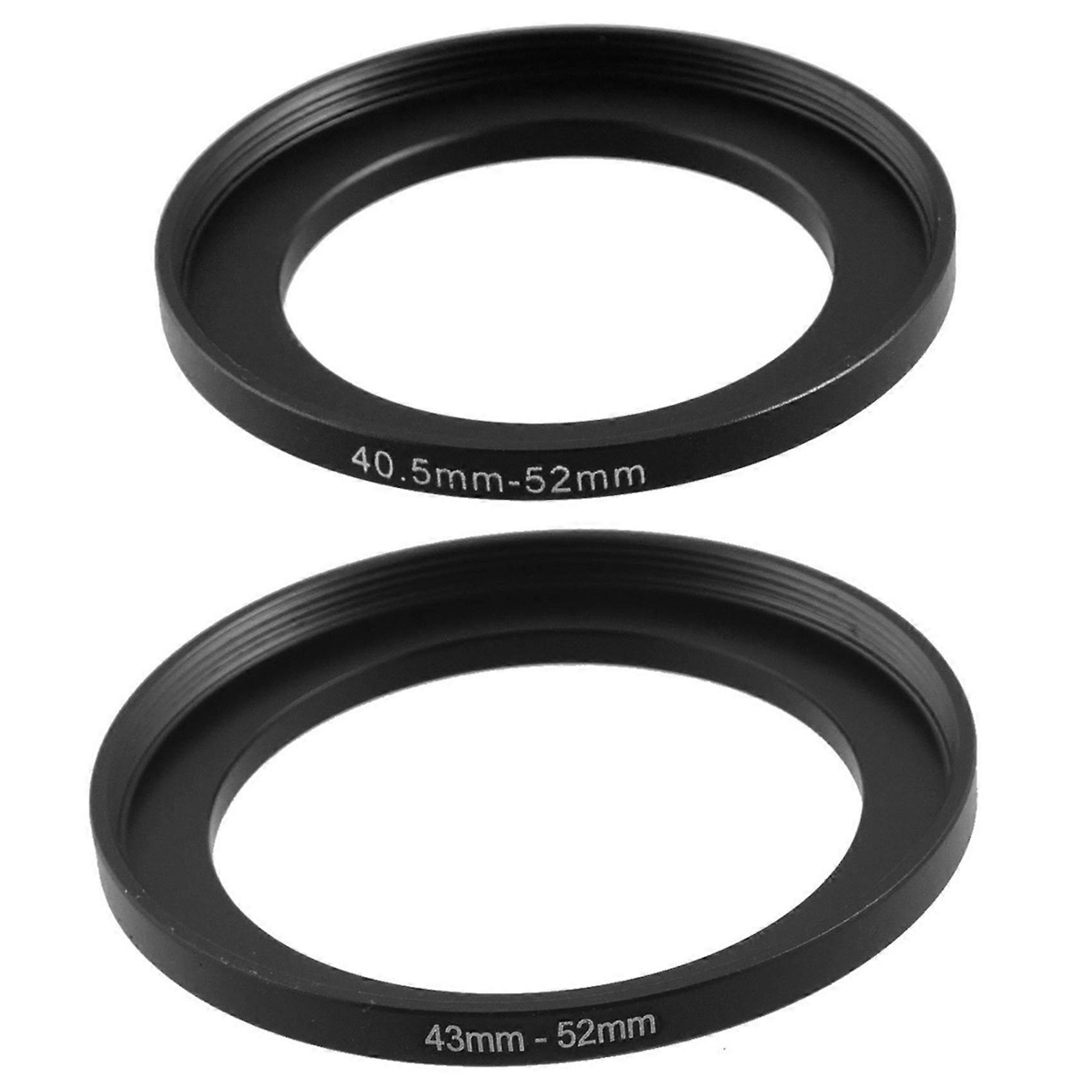 2PCS Replacement Metal Filter Step Up Ring Adapter for Camera, 40.5mm-52mm & 43mm-52mm