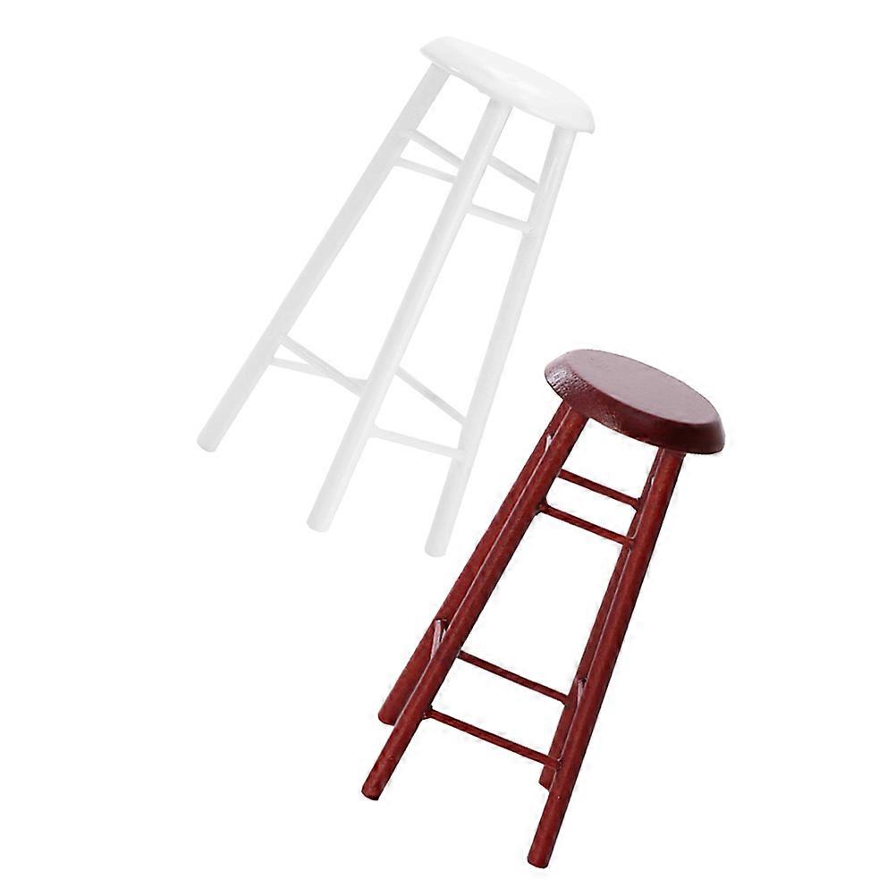 2pcs Mini Stool for Dollhouse Furniture, High Chair Model for Kitchen Pub Bar Decoration, Realistic Craftsmanship, Adaptable Design for DIY Projects