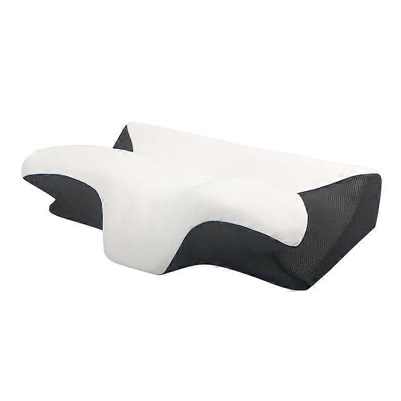 2-In-1 Orthopaedic Memory Foam Neck Pillow For Back, Side And Stomach Sleepers Black