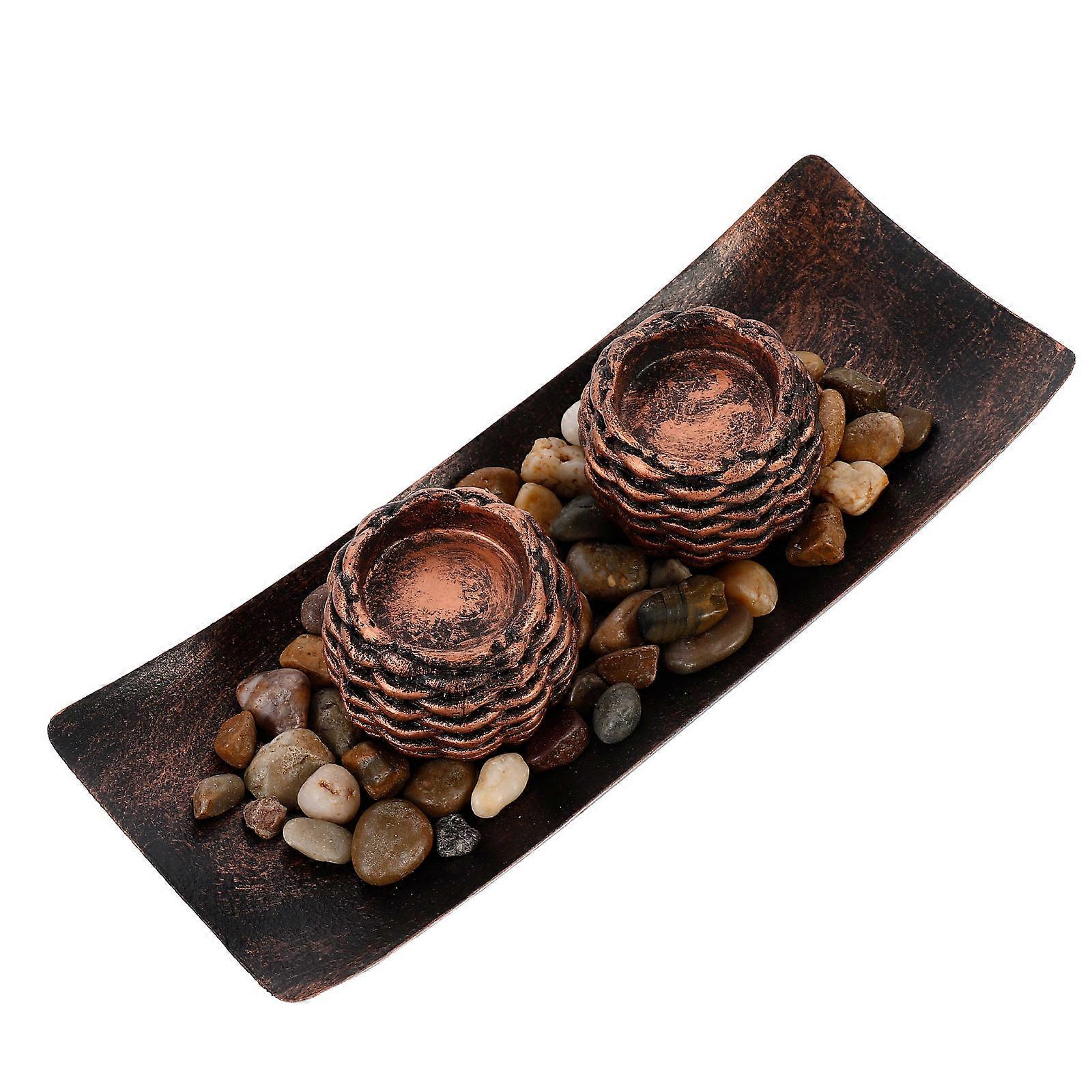 الروائح حاملي الشمعدانات مجموعة الحجر للنساء ديكور المنزل 10.2×3.9×2.4in ألوان متنوعة 1 مجموعة