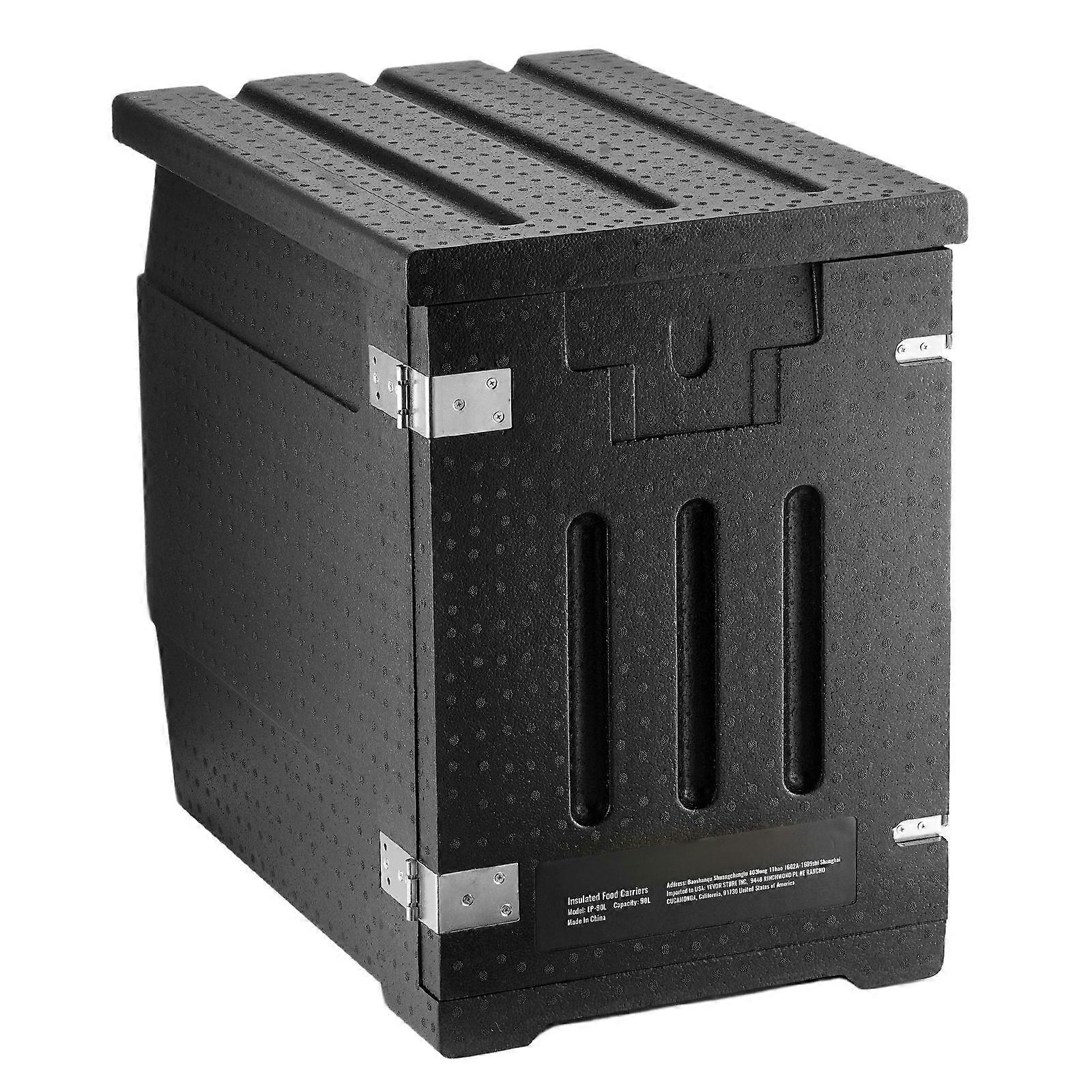 Insulated Food Pan Carrier with Double Buckles, 82 Qt Hot Box for Catering, Front Loading Food Warmer for Restaurant, Canteen, etc.