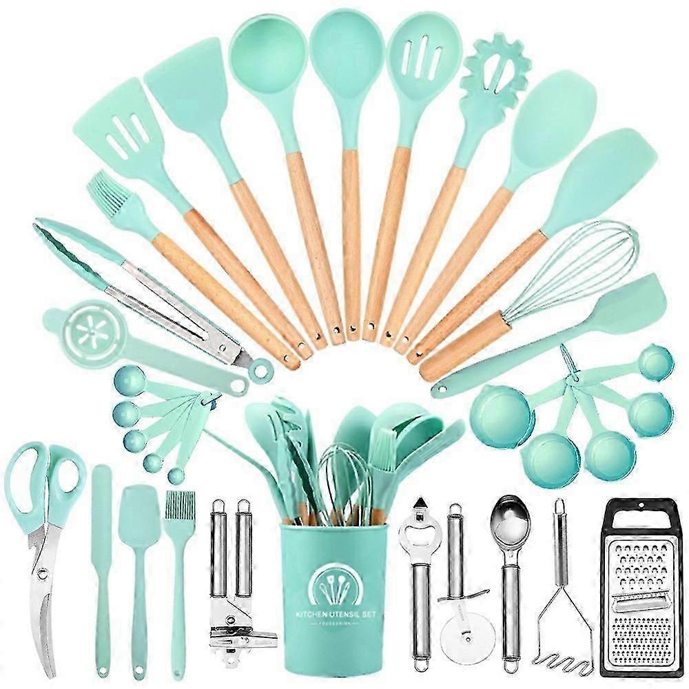 Type C 34Pcs/Set Heat Resistant Kitchen Utensils Silicone Spatula Ladle Cooking Tools Kit