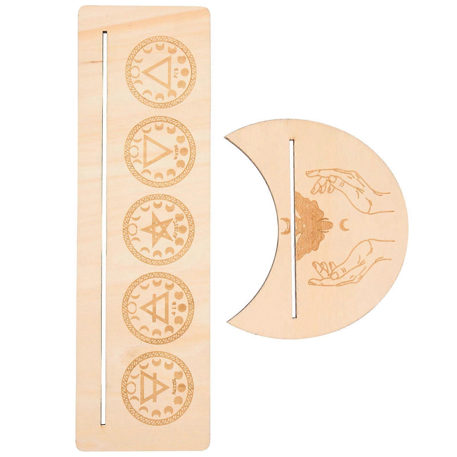 Moon Shaped Wooden Tarot Card Stand Elegant Holder for Daily Display Meditation and Divination Use