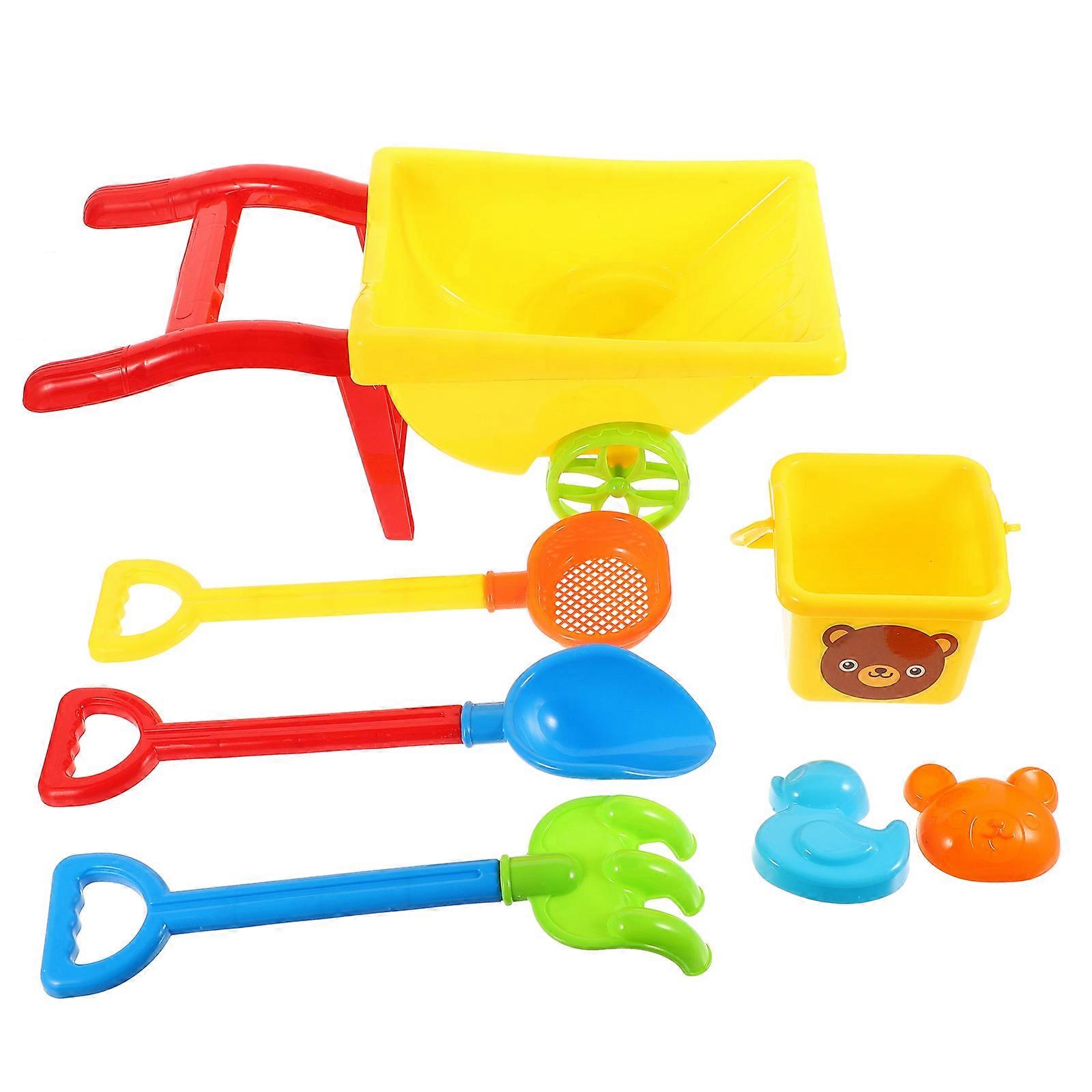 Yellow Kids Sand Beach Toy Set Plastic for Outdoor Use Bright Color 1 Set