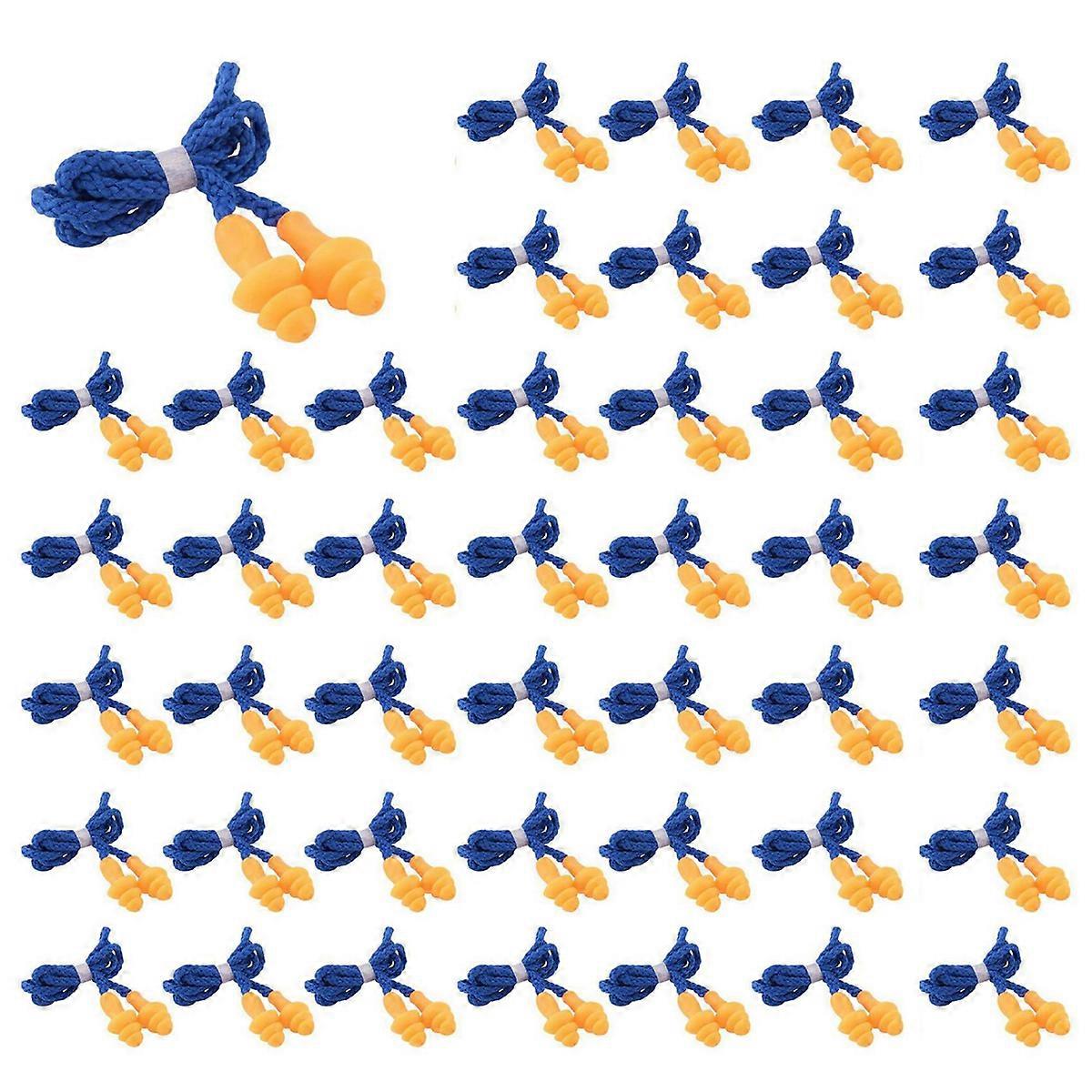 200 Pairs Individually Wrapped Non Soft Silicone Corded Ear Plugs Reusable Hearing Protection Rubber