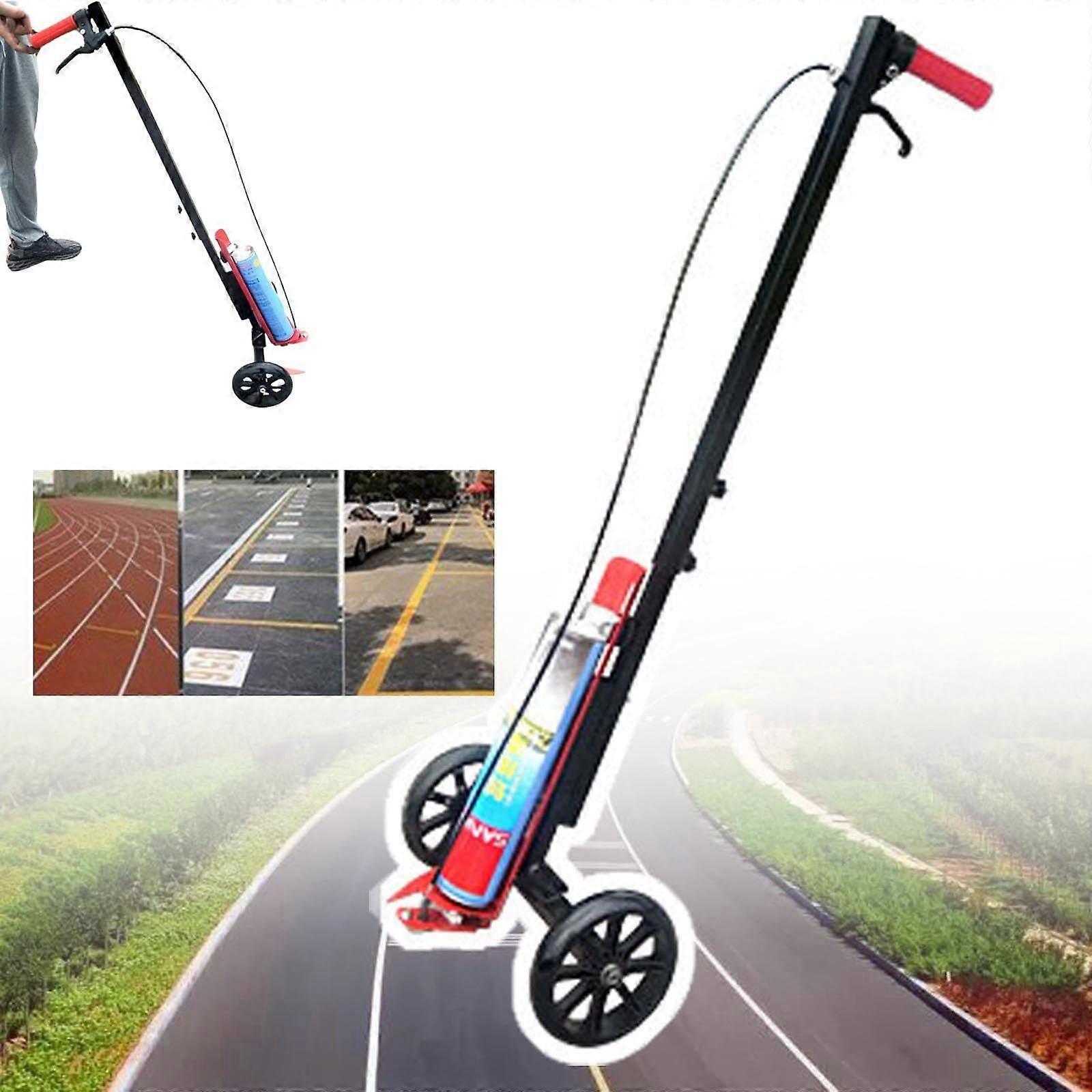 Line marking machines, twowheeled professional marking vehicle, 5–15 cm width, can draw straight lines, curves, circles, and traffic lane markings.