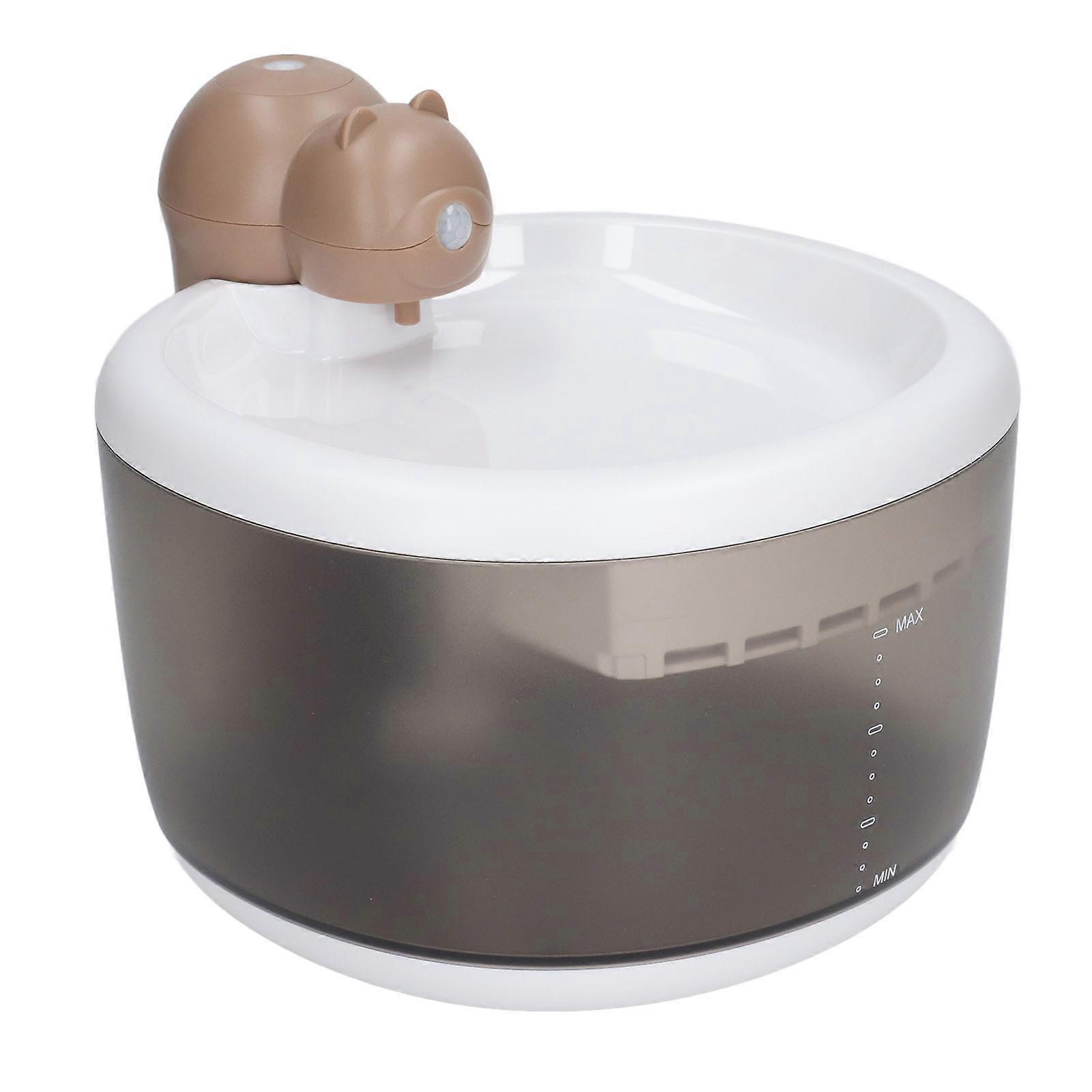 Wireless Cat Drinking Fountain Motion Sensor Automatic Pet Drinking Fountain with Filter Brown