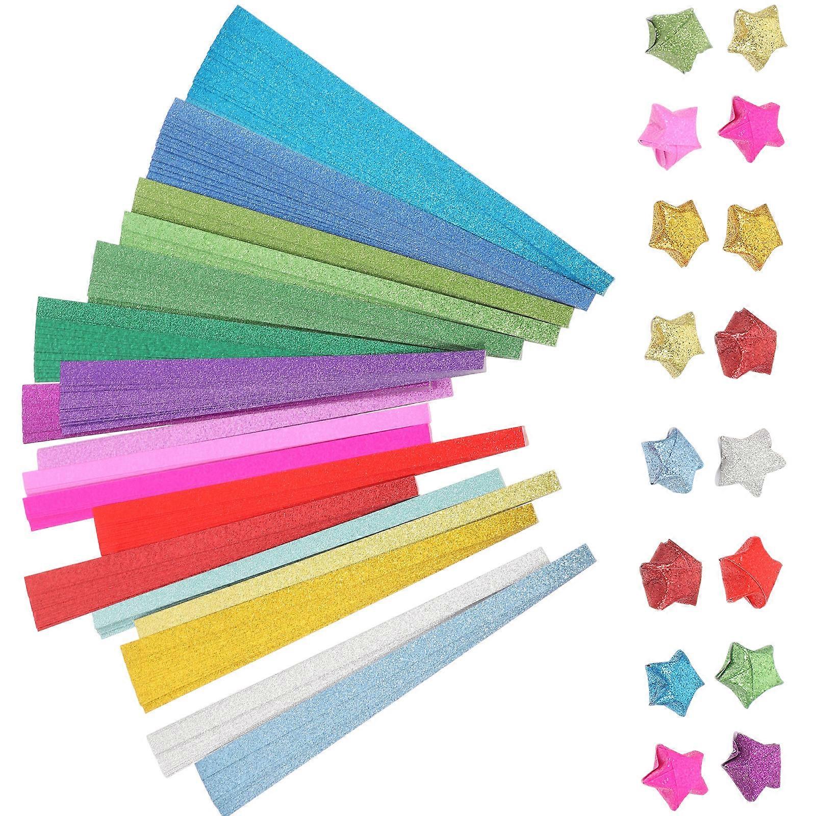 شرائط ورق اوريغامي بريق 720 ورقة ألوان متنوعة للحرف اليدوية والديكور المنزلي وديكورات الحفلات والمشاريع اليدوية