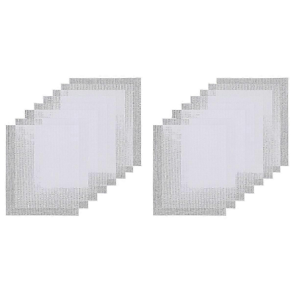 Canvas Pads 16 Pcs White Rectangle Plastic Mesh Sheet Flexible Plastic Canvas for DIY Crafts Embroid