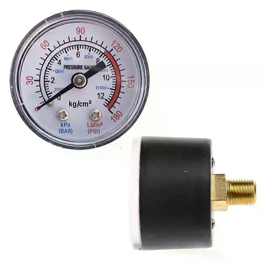 Pneumatic Compressor Hydraulic Pressure Gauge 0-12Bar 0-180PSI 1/8" NPT Thread Compressor Diameter