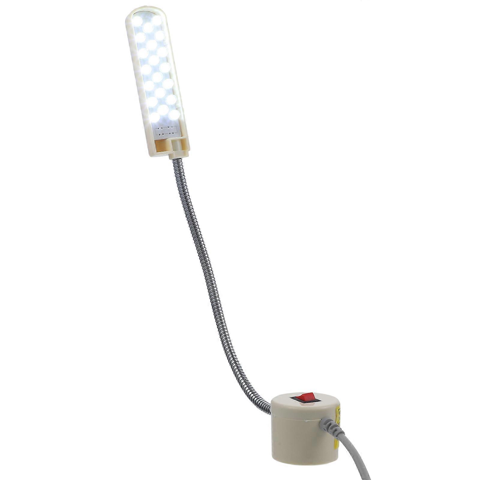 Flexible Gooseneck Work Lamp with Magnetic Base for Sewing Machine LED Lighting Safe Reliable White ABS Metal