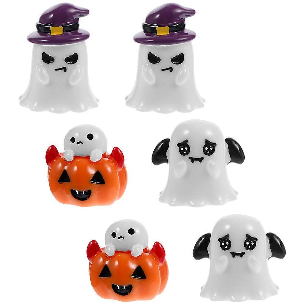 Tiny Ghosts Decoration For Halloween Party Photographic Props Assorted Ghost Shape Practical 6Pcs