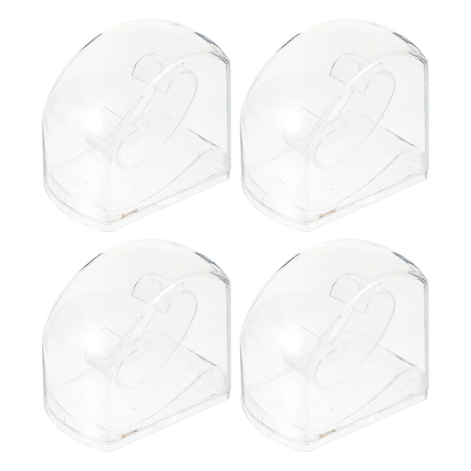 4pcs Transparent Watch Display Boxes Plastic Watch Containers Home Supplies