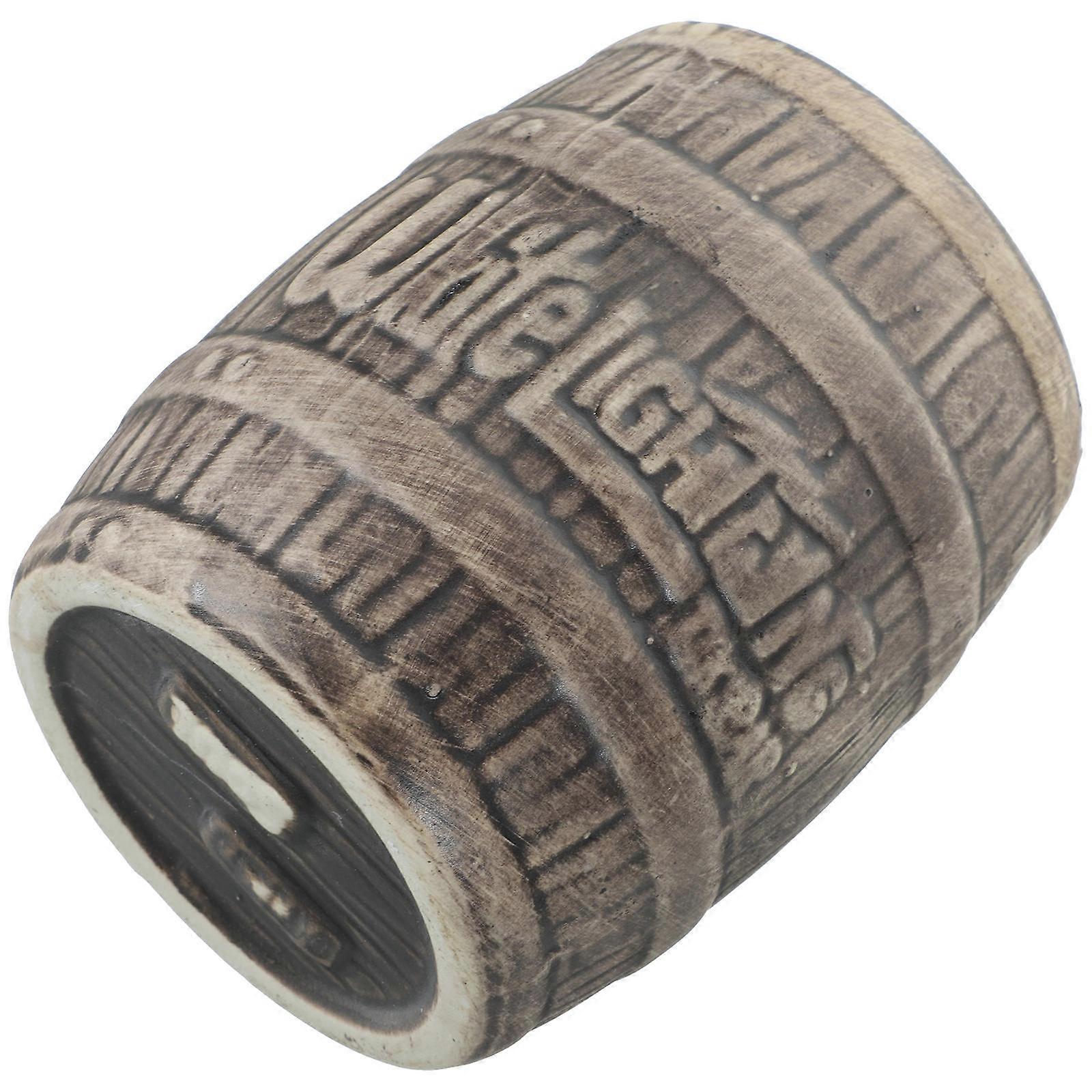 Ceramic Barrel Shaped Cocktail Mug for Home Use Ideal for Parties and Gatherings Coffee Color 12 oz