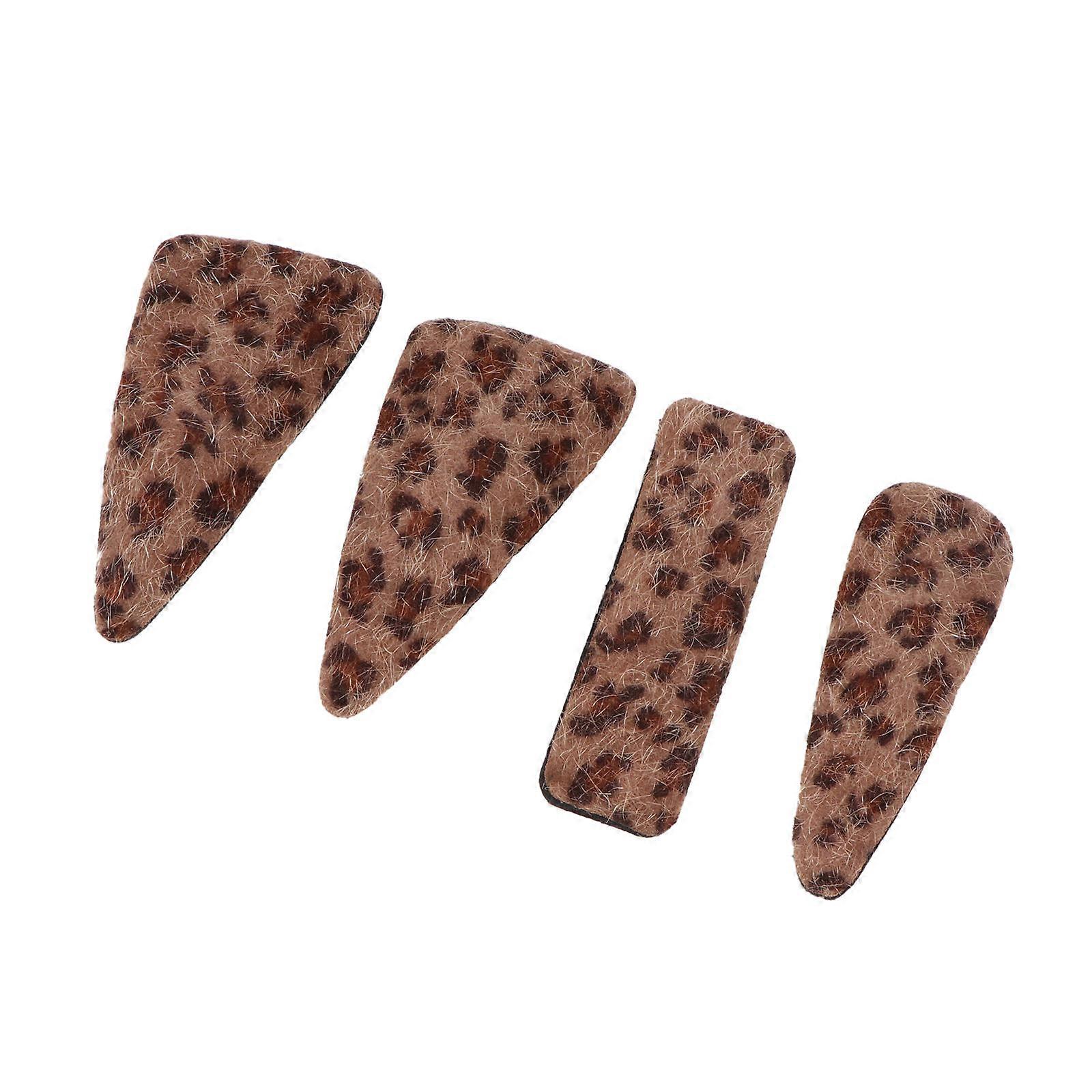 Small Hair Barrettes With Leopard Pattern For Toddlers 9.00X3.00X0.50CM 4Pcs Suitable For Various Events