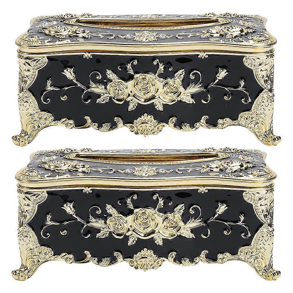 2Pcs European Style Tissue Box Household Napkin Holder Paper Dispenser