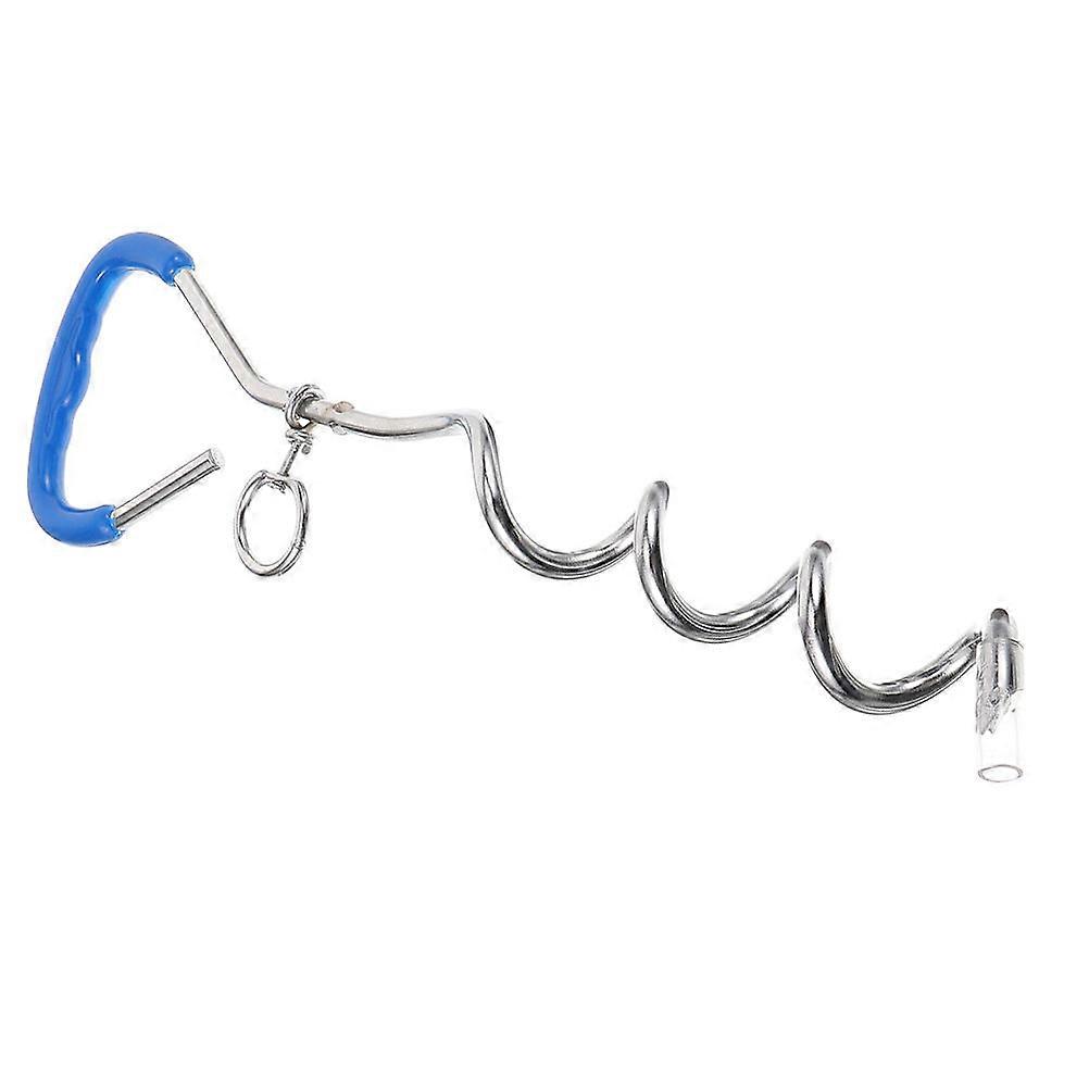 Dog Tie Out Stake Heavy Duty Ground Anchor For Large Dog In Blue Chrome Material With Stable Support 1Pack