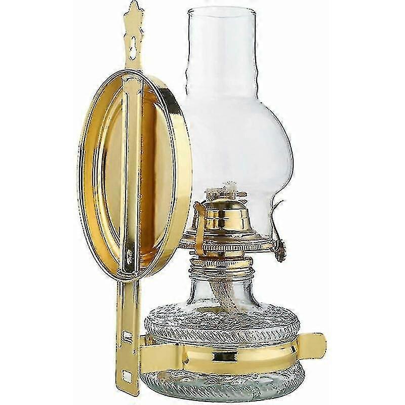 Lampe murale rétro à huile de kérosène avec miroir en verre
