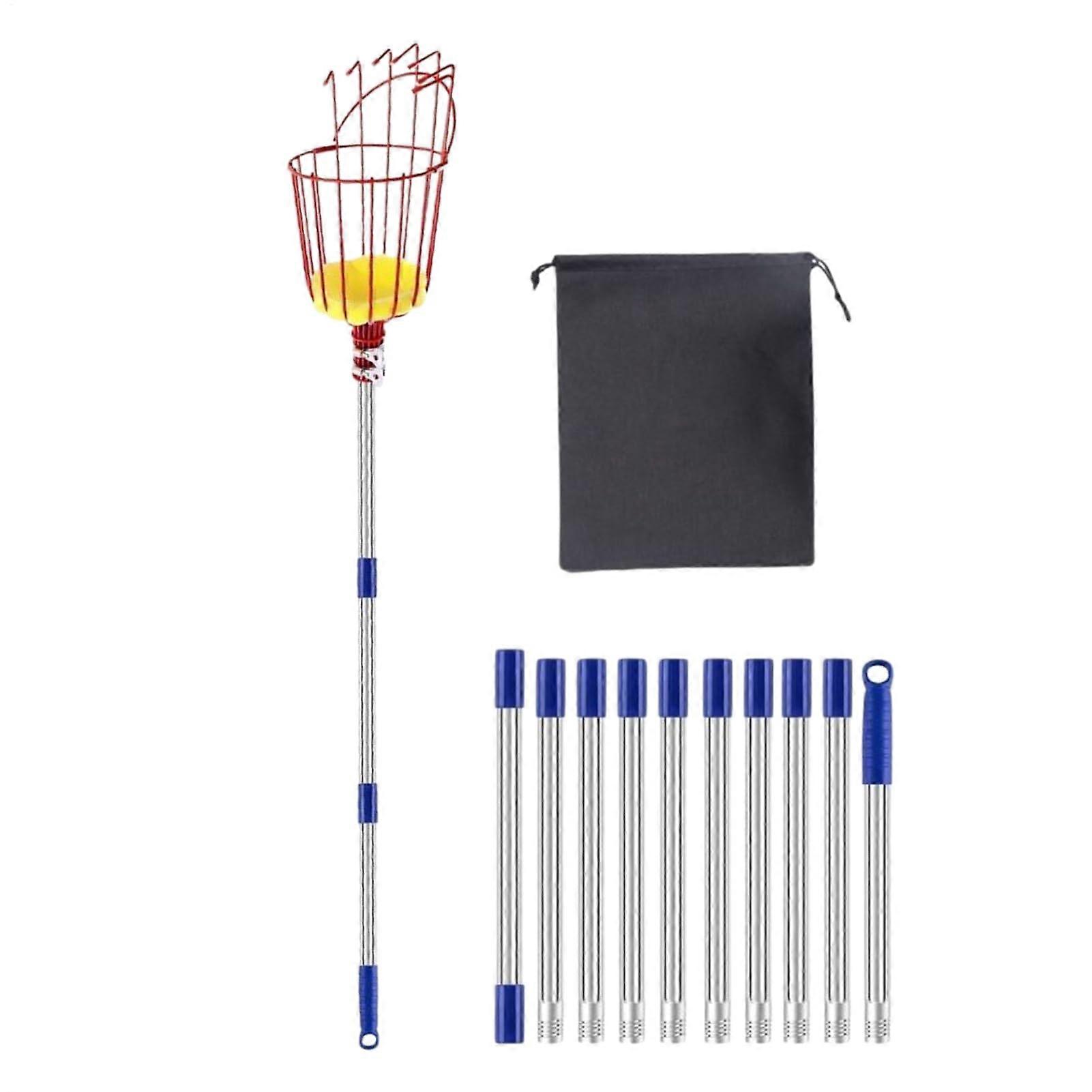 Apple picker, fruit picker with telescopic handle, stainless steel pole, fruit collector for heights, 400cm.