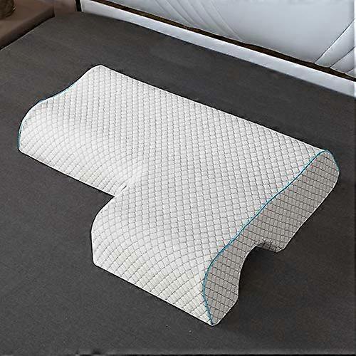 Memory Foam Cushion for Armrest and Hand Support with Slow Rebound Technology to Relieve Pressure During Sleeping and Lunch Breaks (Left Side) White