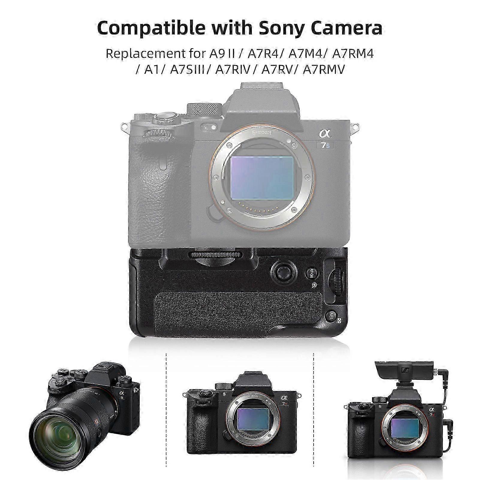 VG-C4EM Vertical Battery Grip Holder with Dual Battery Slots Compatible with Sony A9/ A7R4/ A7M4/ A7RM4/ A1/ A7S/ A7R/ A7RV/ A7RMV