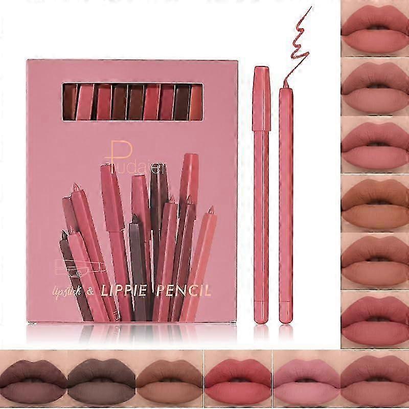 1 Pack Of 12 Colors Matte Lip Liner Pencil Lipstick Lip Pencil Set, Precisely Outline Lip Makeup, Silky Creamy Smooth Texture, Multi Purpose Lip Liner