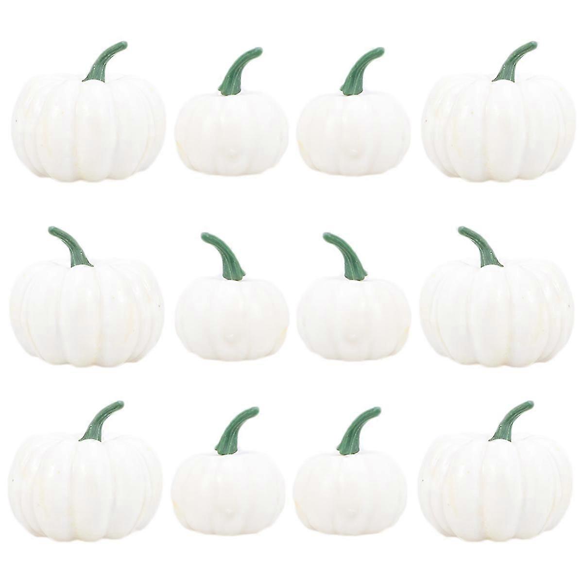 Herbst Kürbis Dekoration Halloween Thema Kürbis Basteln Weiß Groß Klein 12St