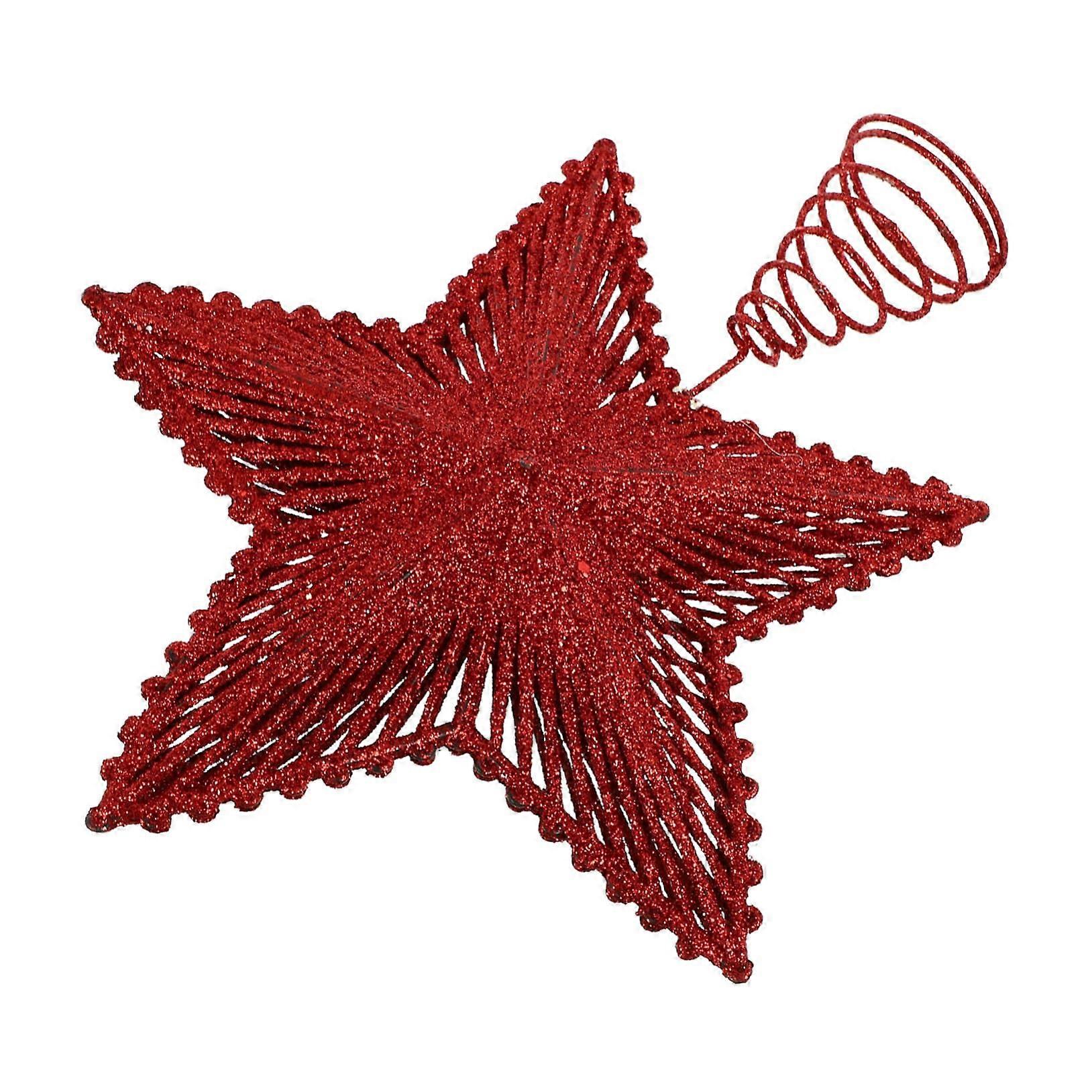 Five Pointed Star Christmas Tree Topper 1 Pc Safe Odorless Material Easy To Use Eye Catching Holiday Decor