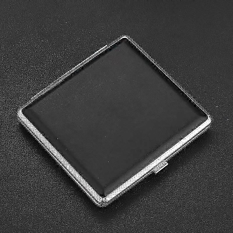 Pattern Leather Metal Cigarette Case Holds 20 Cigarettes