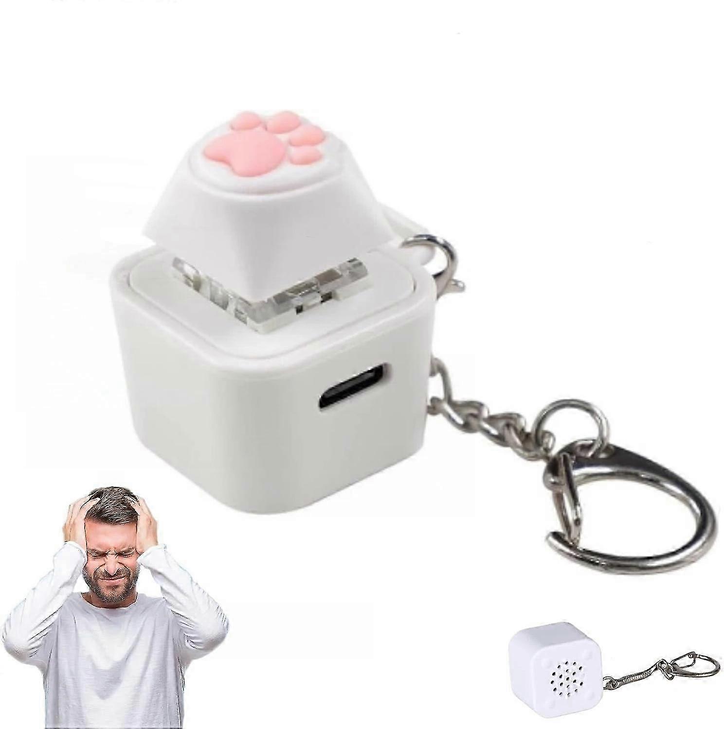 Croaking Frog Keychain,Rechargeable Stress-Relieving Clicky Keyboard