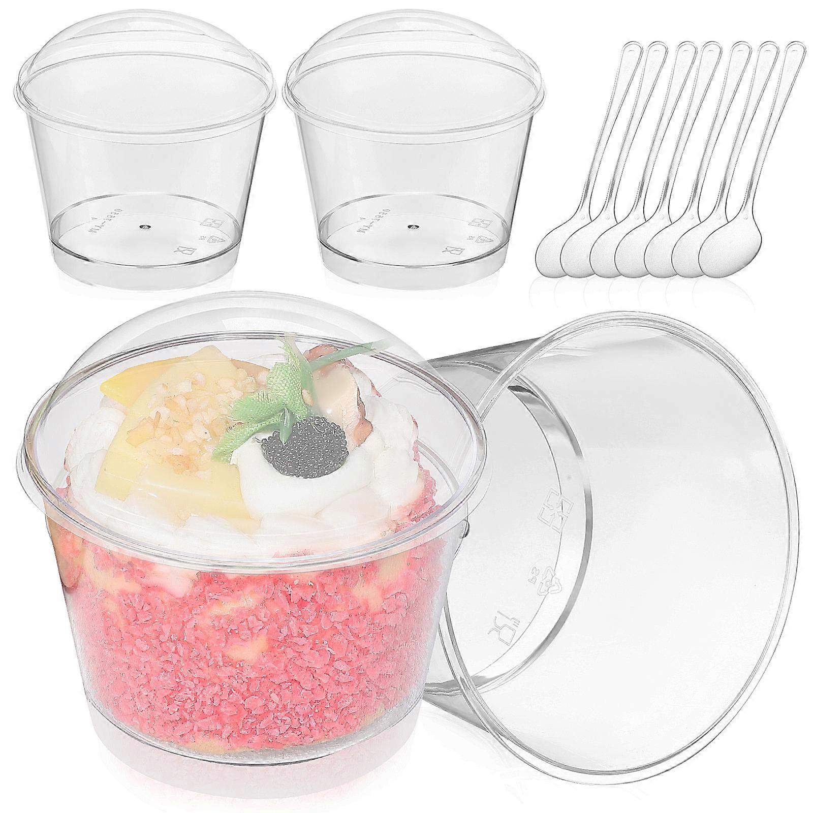 Clear Plastic Dessert Cups Dessert Cups with Spoons 50Pcs