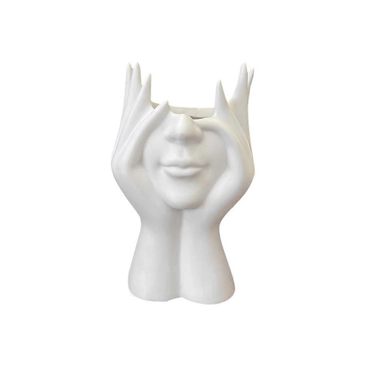 David Statue Pen Holder Makeup Brush Holder Storage Box White