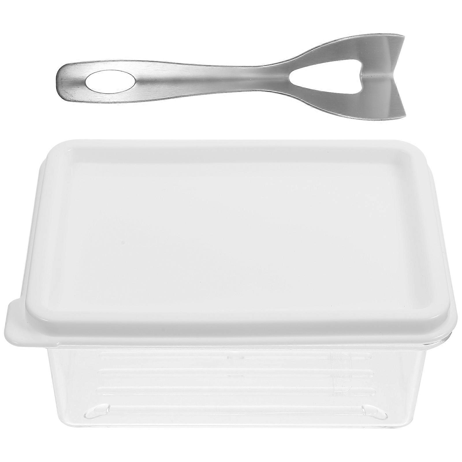Airtight Butter Keeper for Kitchen Use Assorted Color Pet and Stainless Steel for Butter Storage 1Set