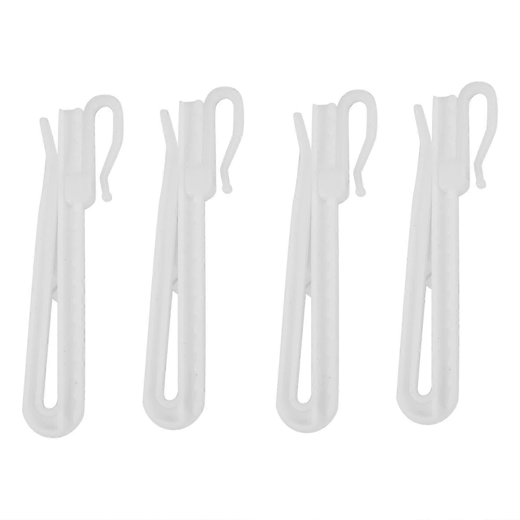 200PCS Plastic Curtain Hanging Hooks Stereo Window White Plastic Adjustable Height Curtain Accessories for Hang Ceiling 9cm