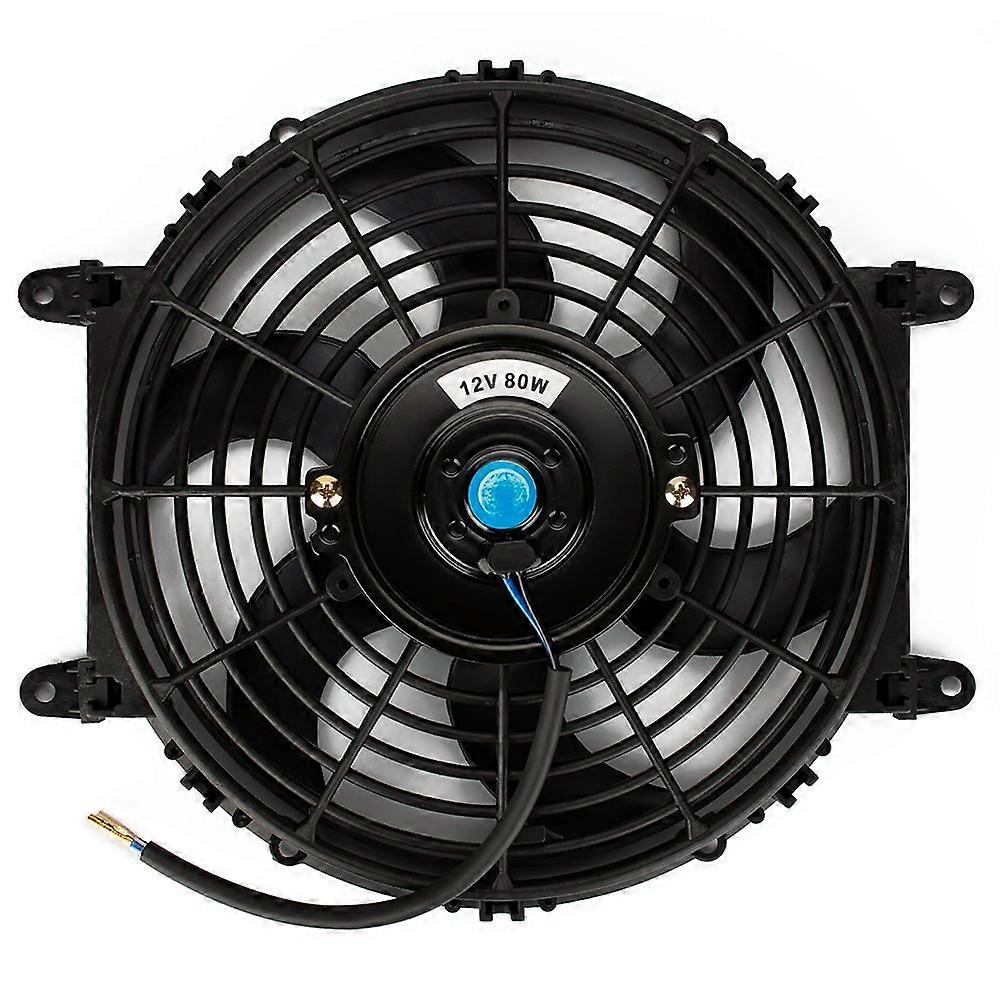 10" Universal Radiator Cooling Fans 12V 80W Slim Push-Pull Electric Engine Fan With Mount Kit