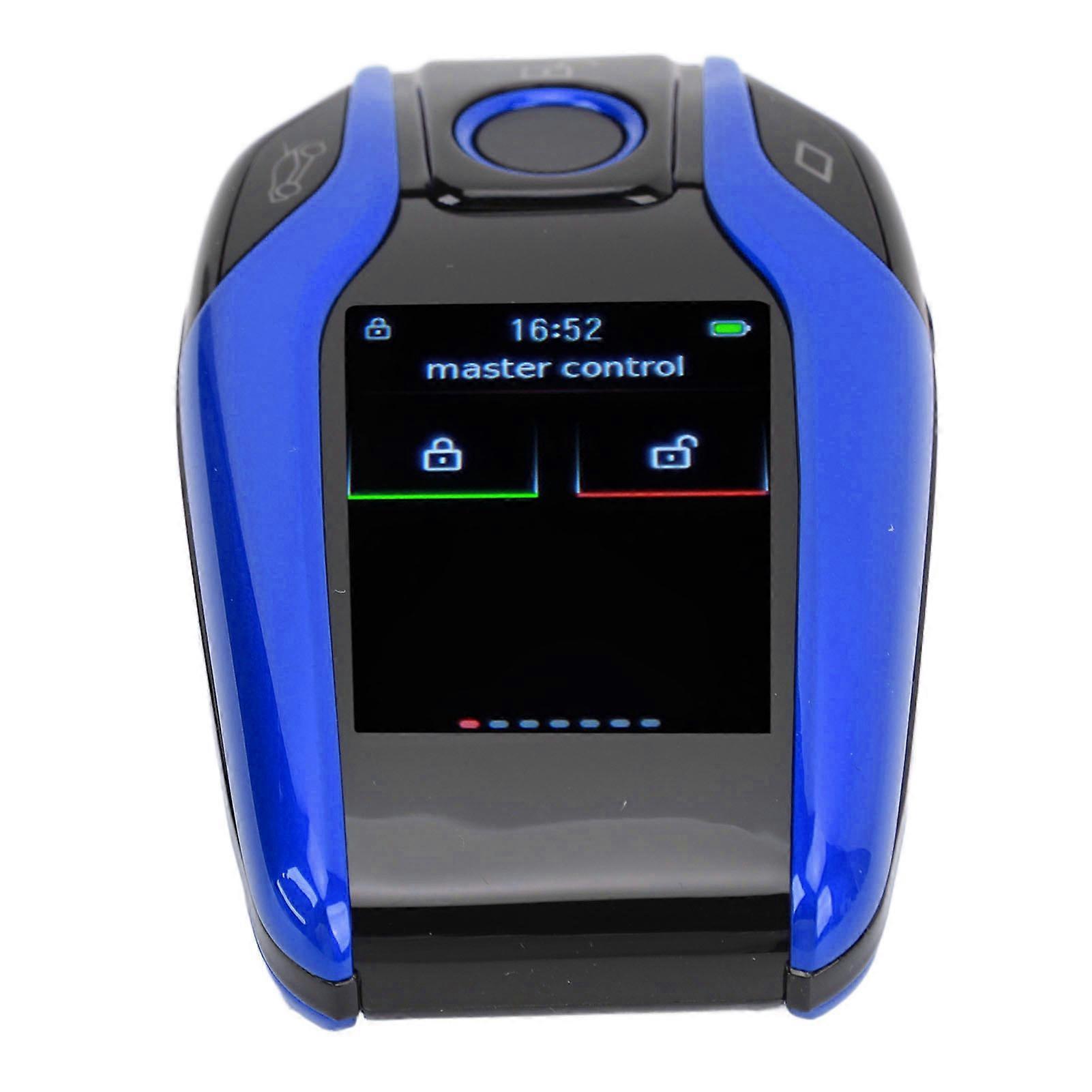 LCD Smart Key Fob 450mAh Auto Lock Lås opp 13-språklig Blå