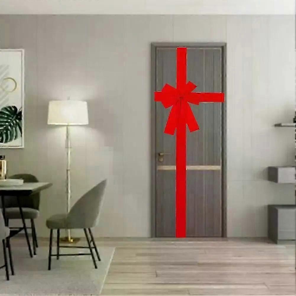 1 Pcs New The Door Hangs With A Bow Imitation Woven Ribbon Red Chri...