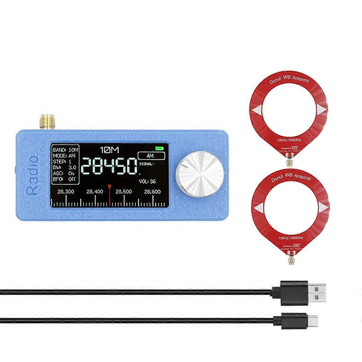 SI4732 Mini Radio Receiver+Loop Antenna 10Khz-180Mhz Portable Radio Receiver AM FM Radio HF SW MW VHF Mini SI4732 Radio