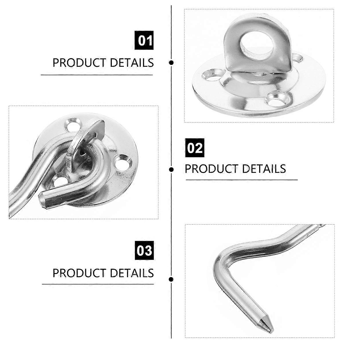 Windproof Window Hook Made of Stainless Steel for Secure Doors and Windows Silver 2pcs