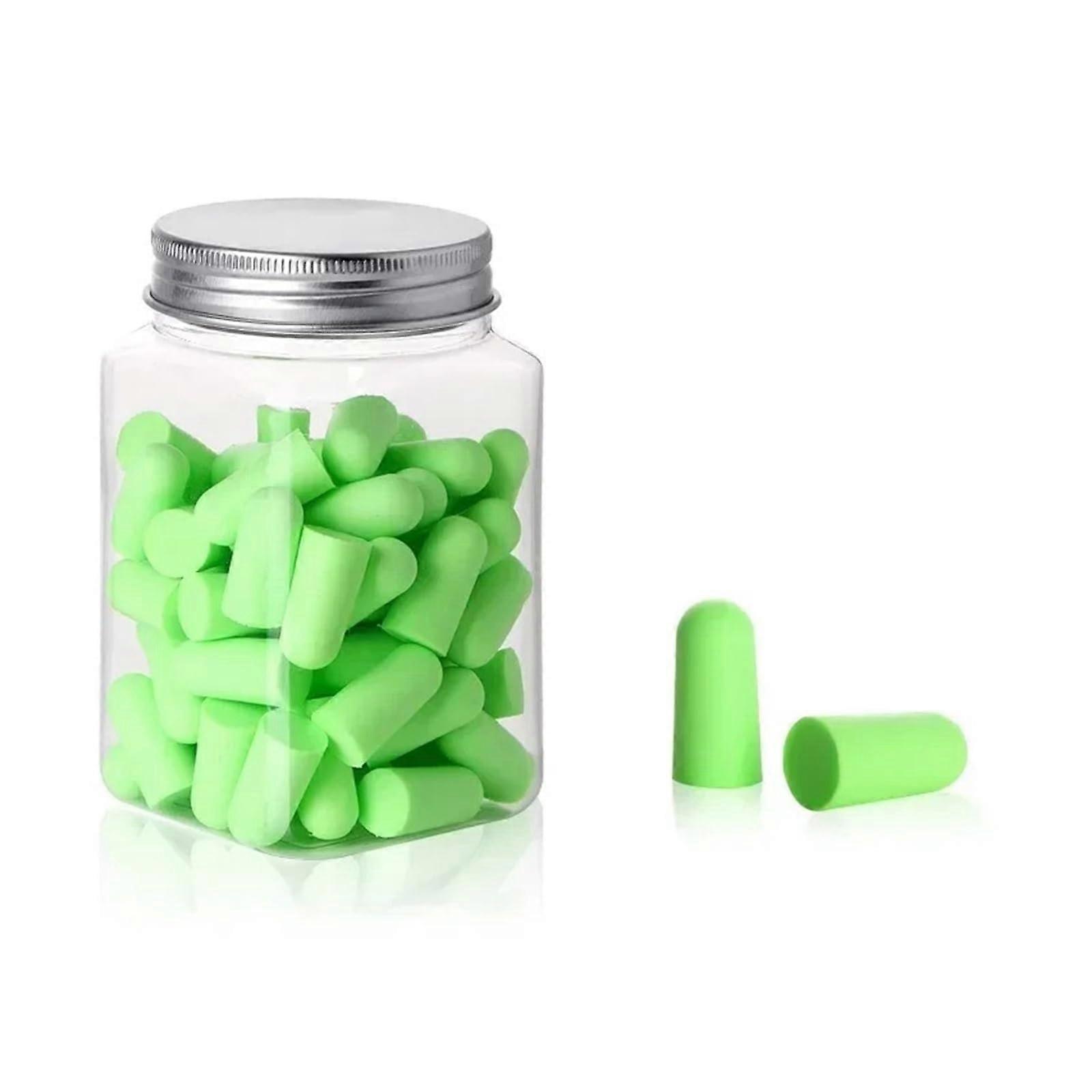 Ear Plugs Comfortable Sleep Ear Protection Soft Foam Green 60 Pieces Noise Reduction
